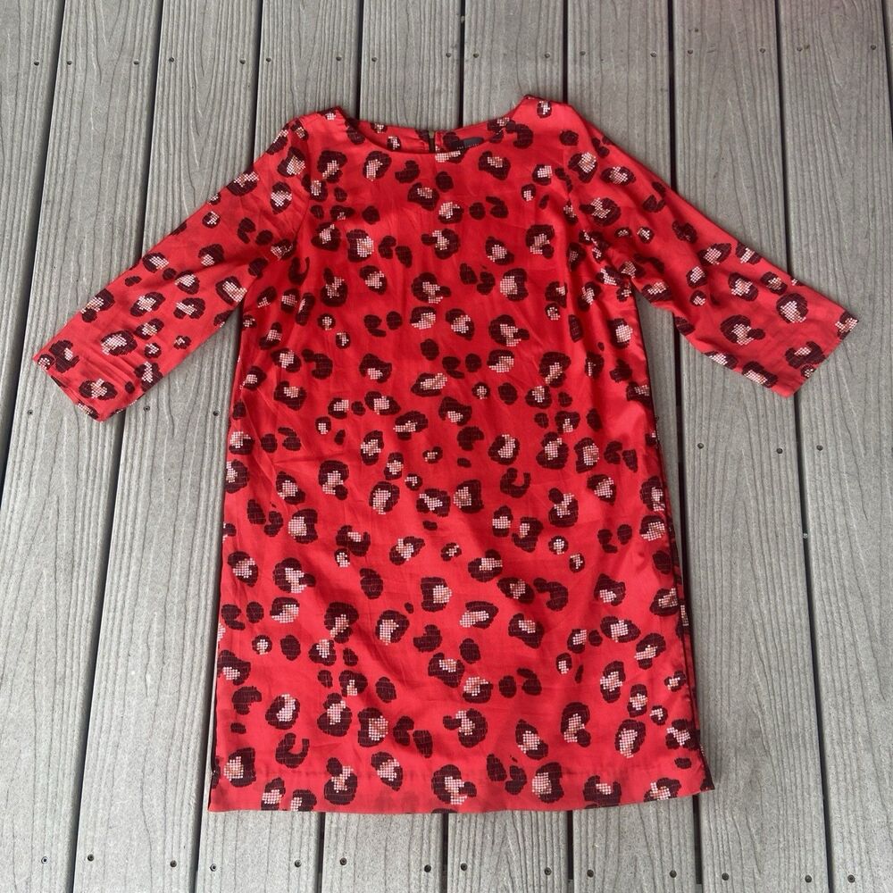 The Limited Womens Red Animal Print Shift Dress Size L Career Date Night Out